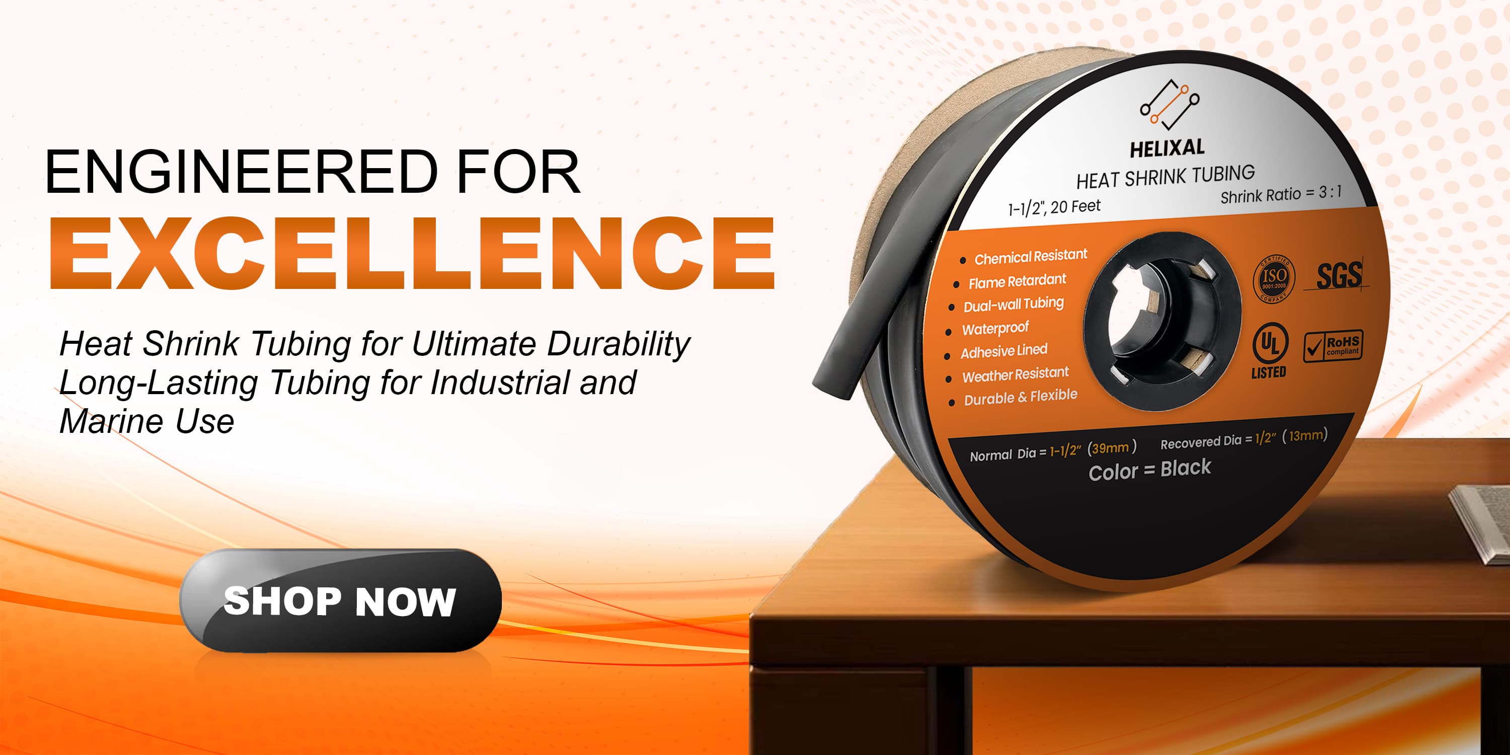 Marine wire protection application with Helixal heat shrink tubing