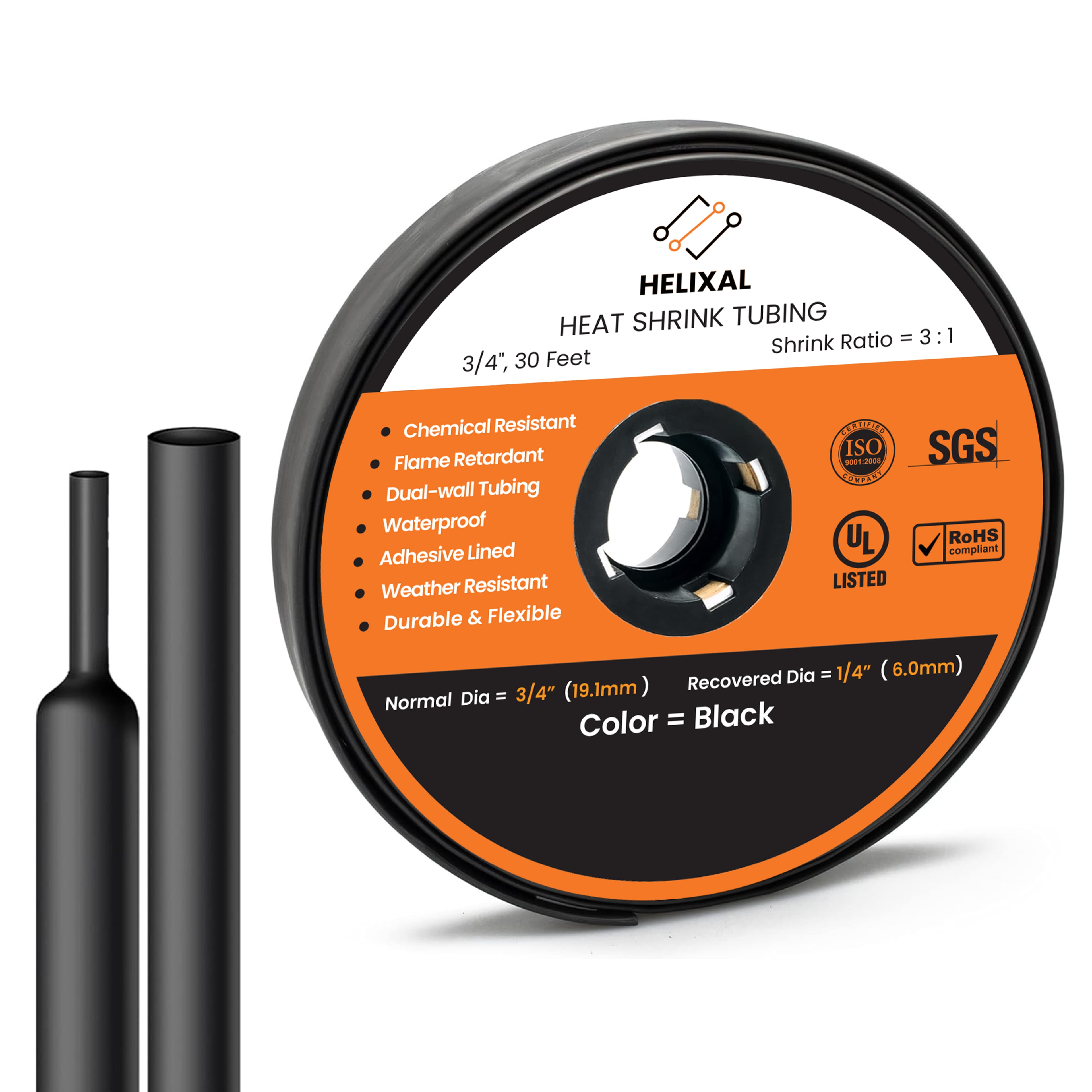 Helixal 3:1 Dual Wall — Large Rolls 3/4" heat shrink tubing