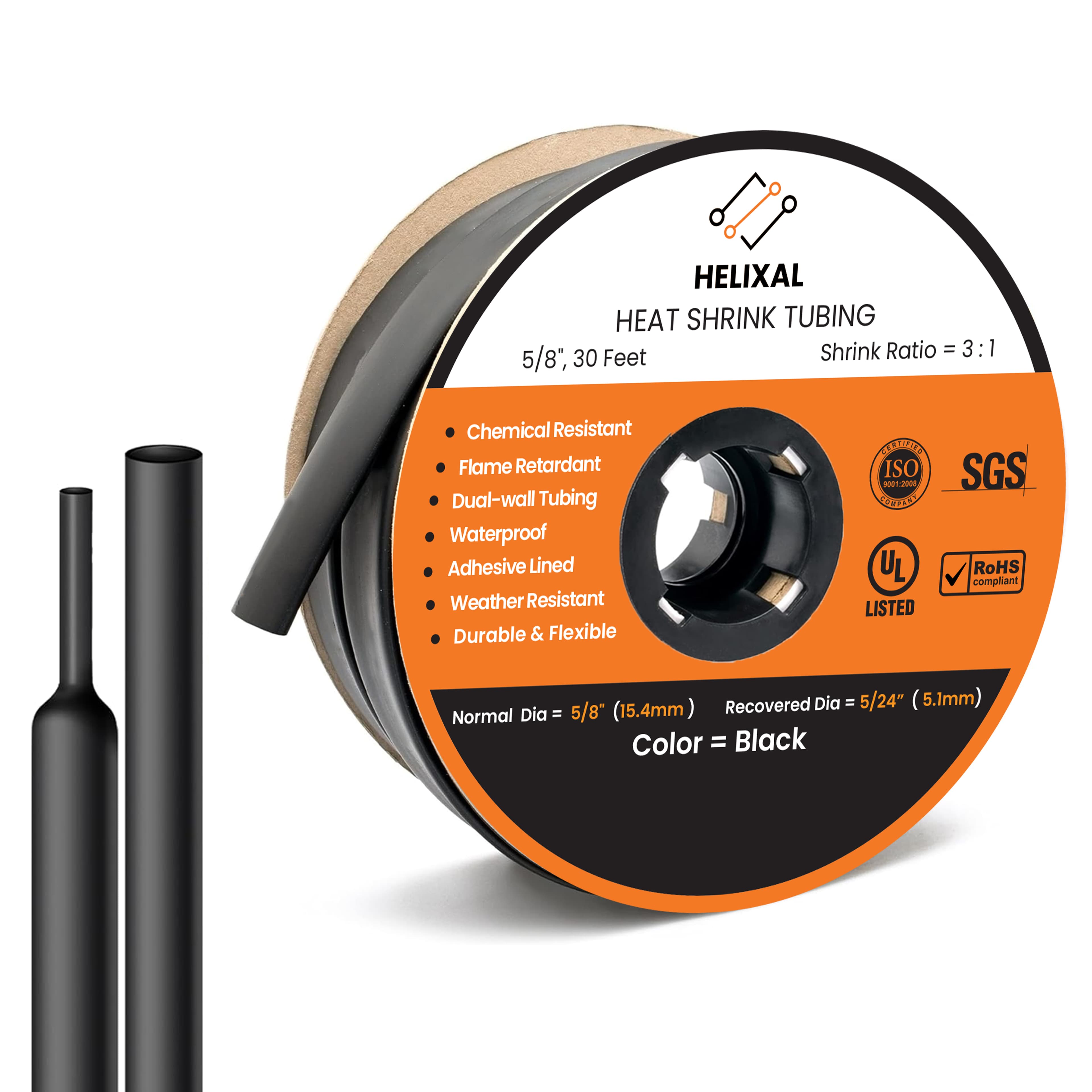 Helixal 3:1 Dual Wall — Large Rolls 5/8" heat shrink tubing
