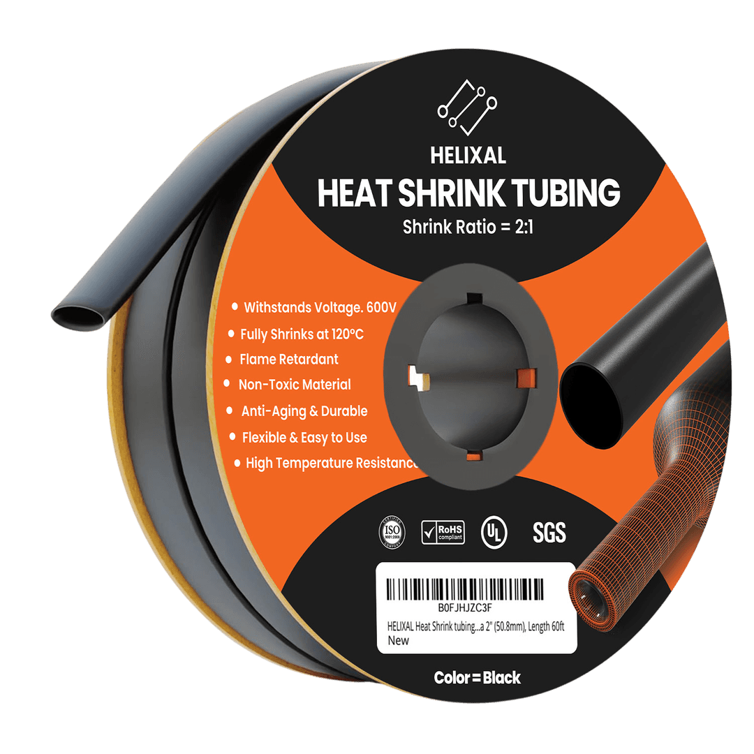 HELIXAL 2:1 Standard Heat Shrink Tubing 2" (50.8mm) — 60ft Roll