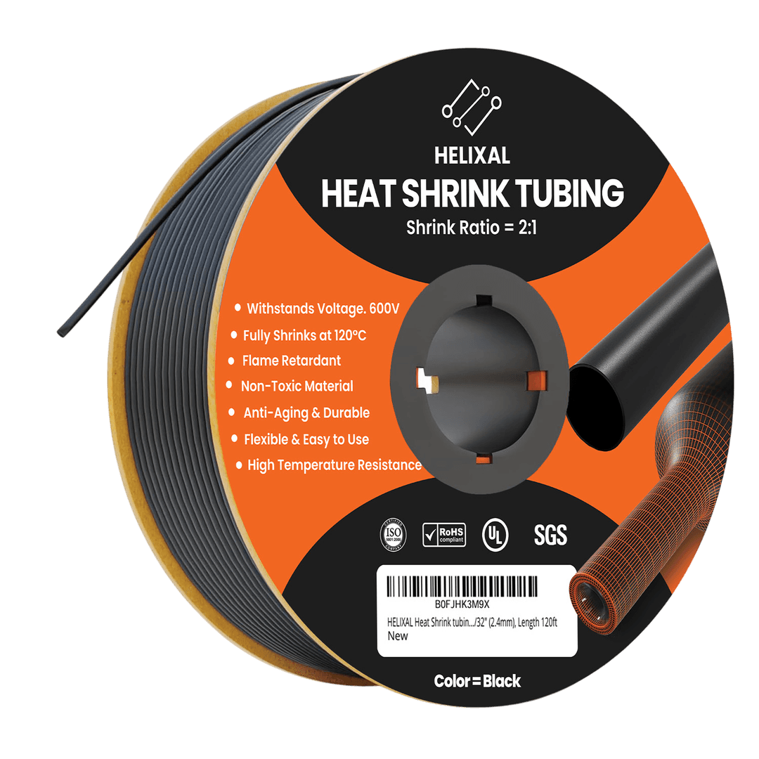 HELIXAL 2:1 Standard Heat Shrink Tubing 3/32" (2.4mm) — 120ft Roll