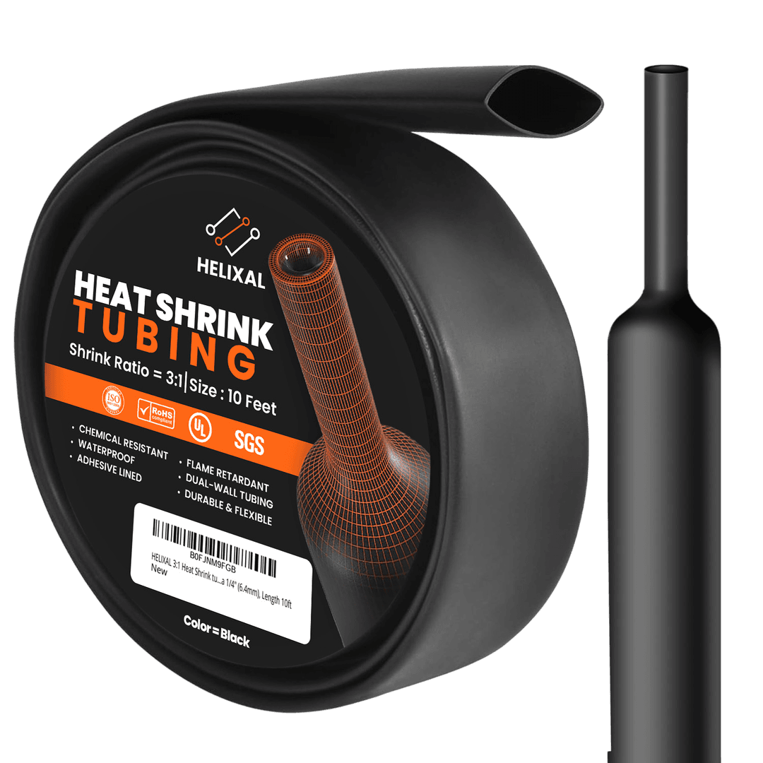 HELIXAL 3:1 Dual Wall Heat Shrink Tubing 1/4" (6.4mm) — 10ft Short Pack