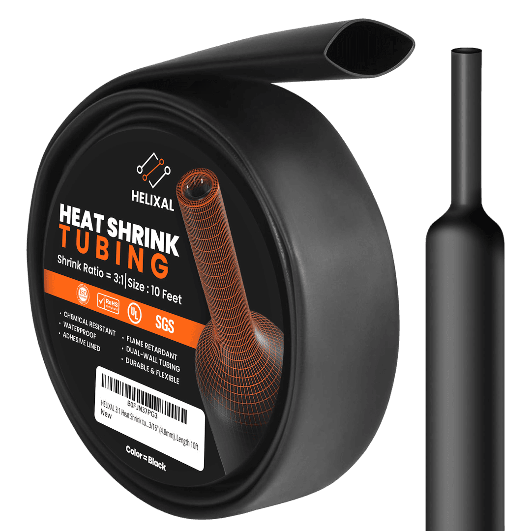HELIXAL 3:1 Dual Wall Heat Shrink Tubing 3/16" (4.8mm) — 10ft Short Pack