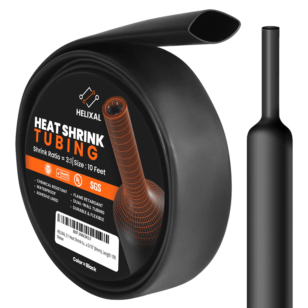 HELIXAL 3:1 Dual Wall Heat Shrink Tubing 5/16" (8mm) — 10ft Short Pack