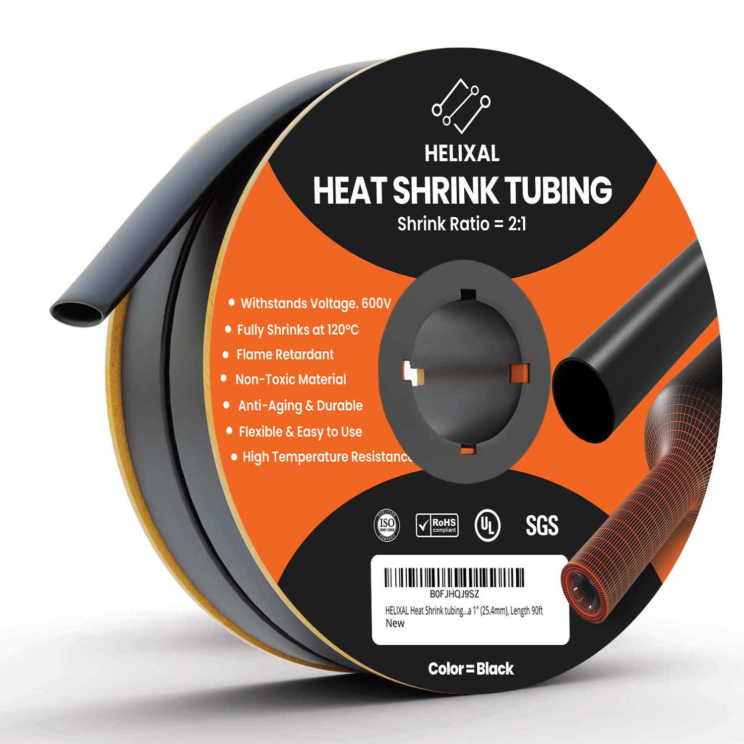 HELIXAL 2:1 Standard Heat Shrink Tubing 1" — 90ft roll