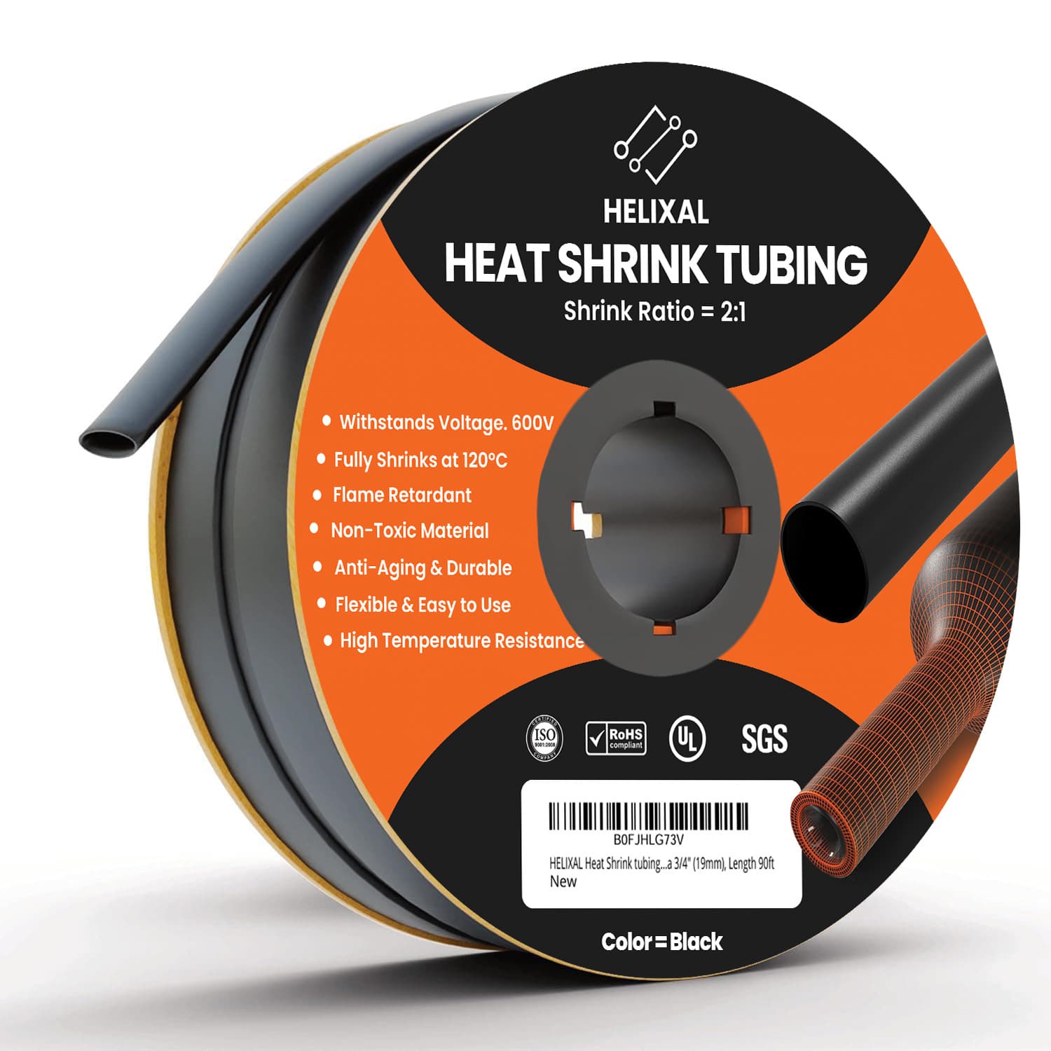 HELIXAL 2:1 Standard Heat Shrink Tubing 3/4" — 90ft roll