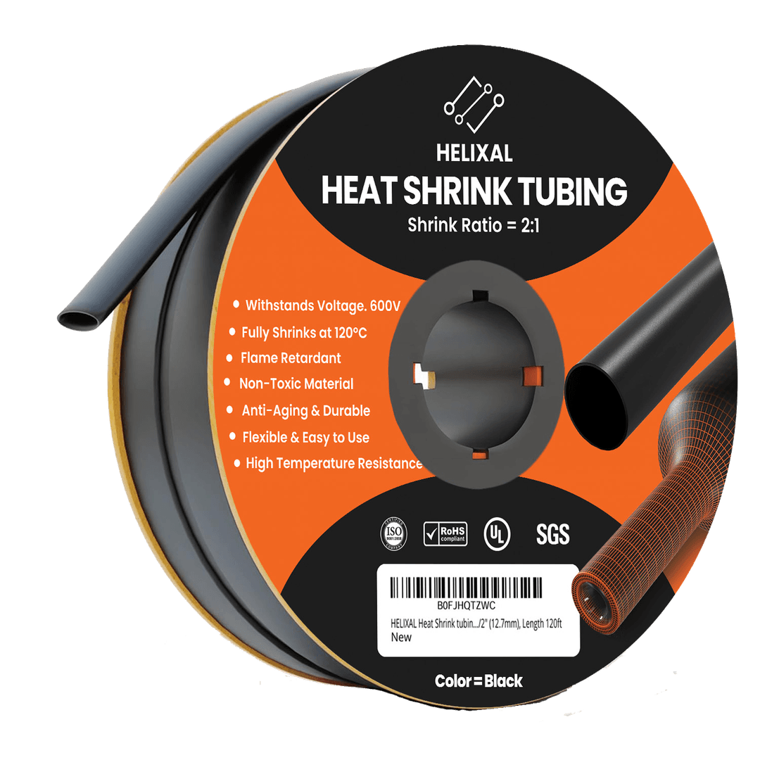 Helixal 2:1 standard polyolefin heat shrink tubing — 600V rated, UL listed, flame retardant