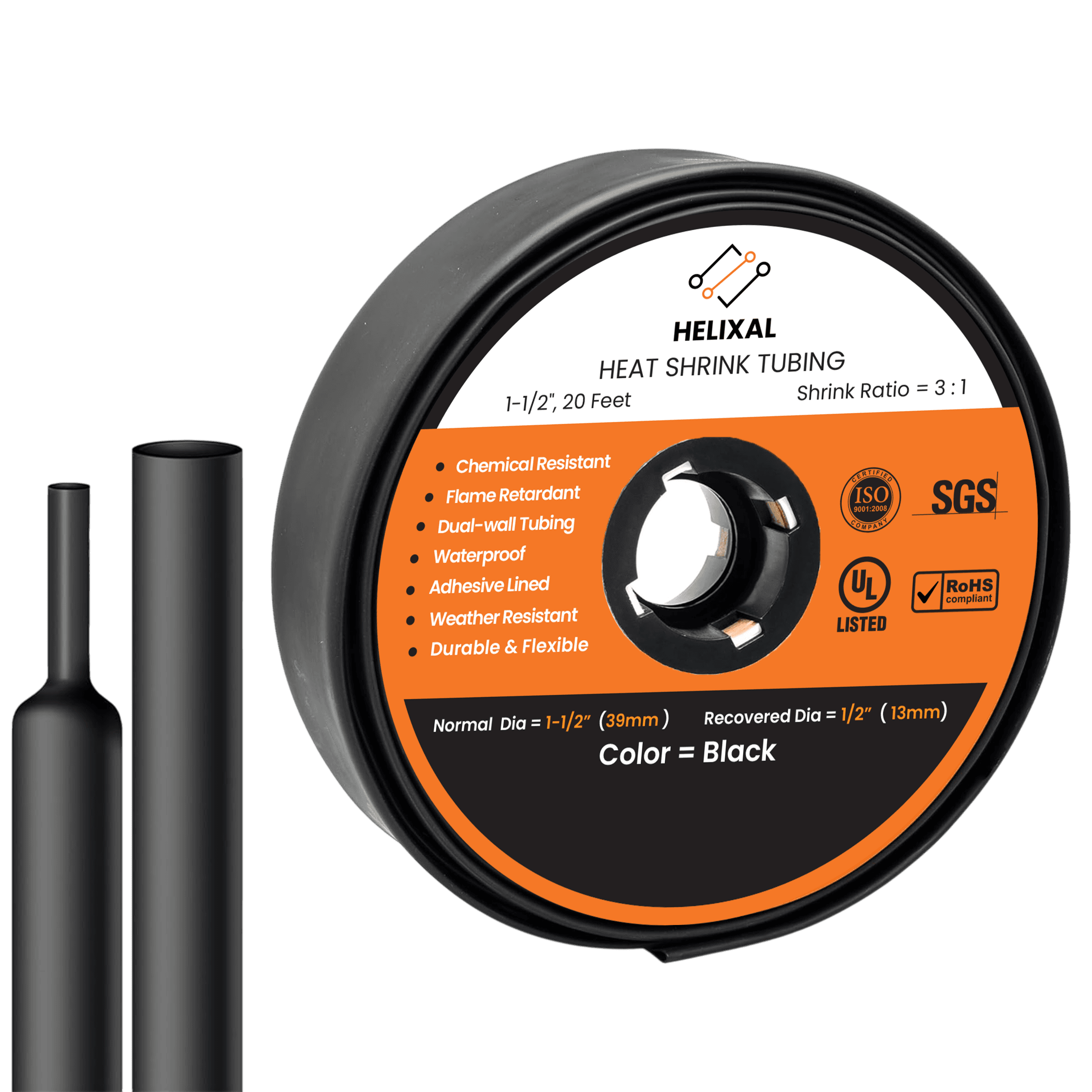 Helixal 3:1 Dual Wall — Large Rolls 1-1/2" heat shrink tubing