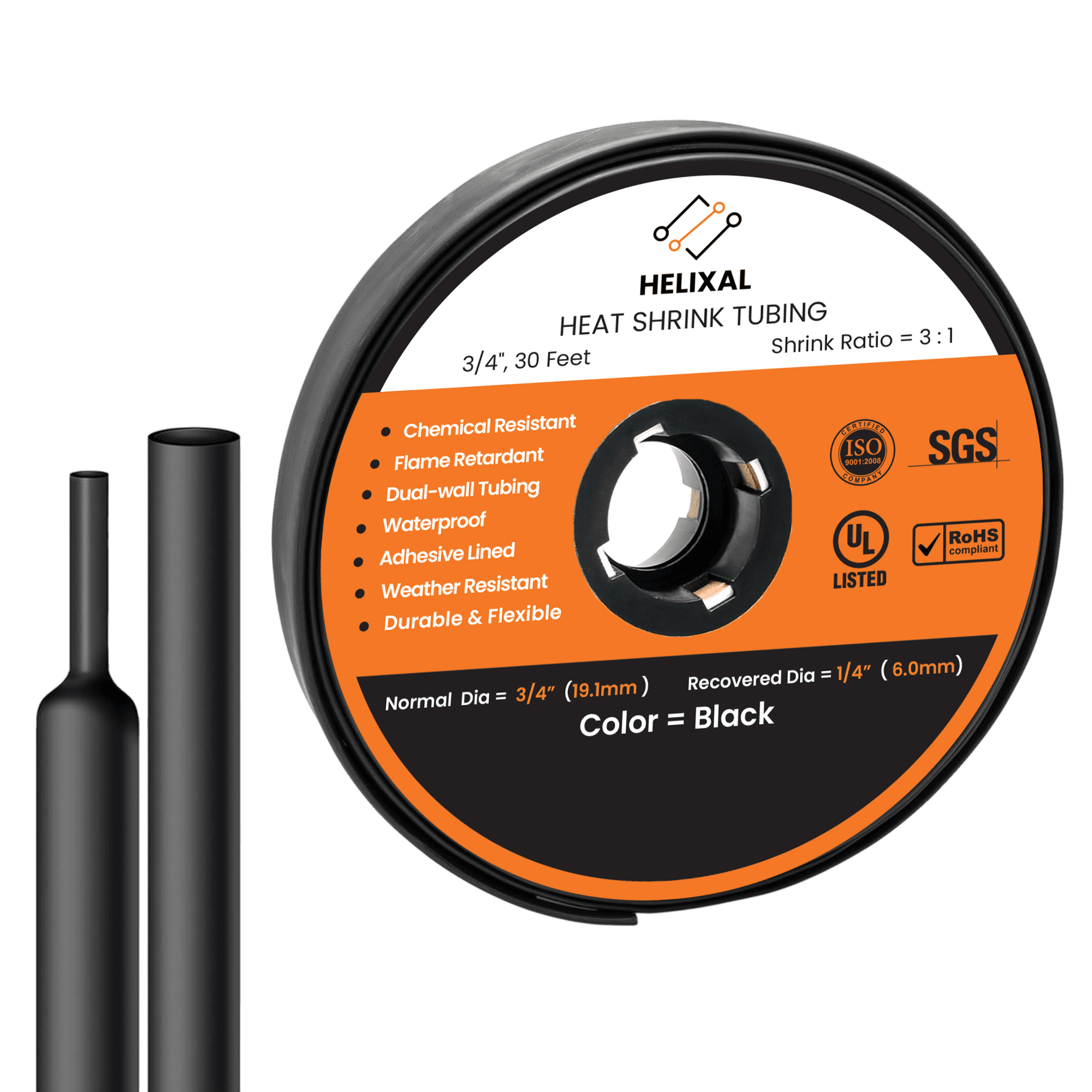 Helixal 3:1 Dual Wall — Large Rolls 3/4" heat shrink tubing