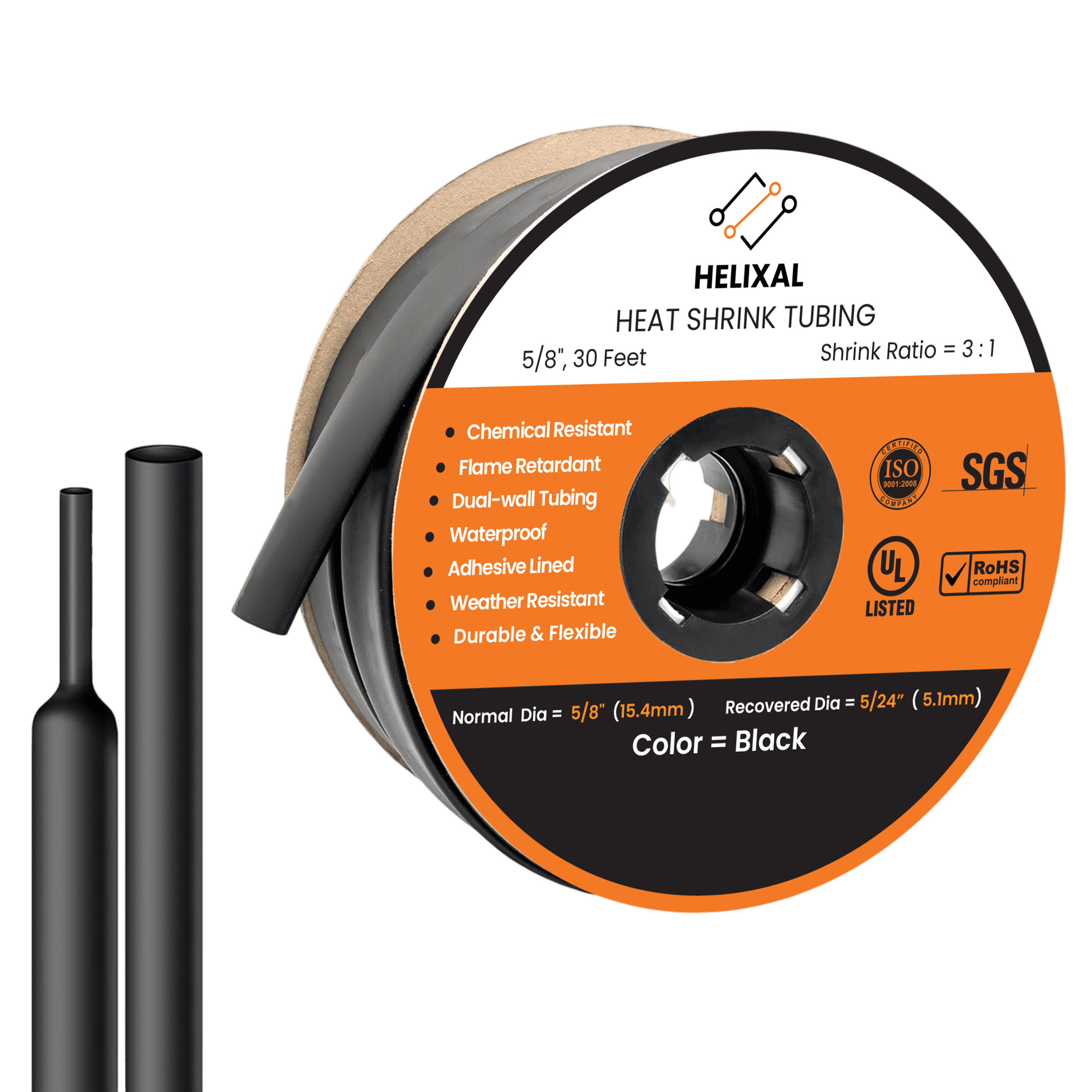 Helixal 3:1 Dual Wall — Large Rolls 5/8" heat shrink tubing